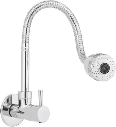 Oleanna Flora Flexo Flexible Sink Cock Pillar Cock (Chrome) Set of -1