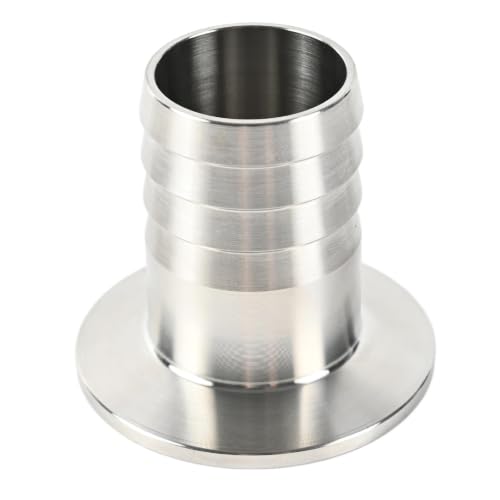 Image of QiiMii KF40 Flange to 32mm Hose Barb Adapter, 304 Stainless Steel Vacuum Fitting for Rubber Hose Connection