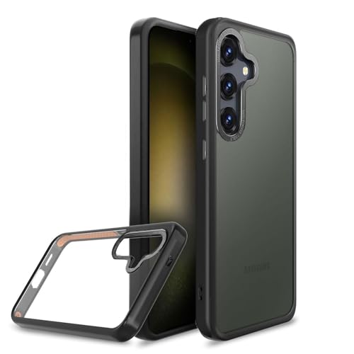 Image of DIZORO Polycarbonate Matte Case for Samsung S25 Plus 5G Translucent Frosted Hard Back Phone Case Anti-Fingerprint Anti-Slip Shockproof Protective Case Cover for Samsung Galaxy S25 Plus 5G Black