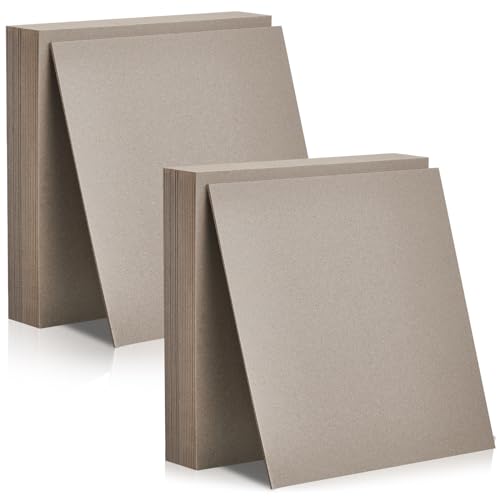 Lewtemi 50 Pcs Book Board Chipboard Sheets, 12 x 12 Inch, 70 PT, Gray