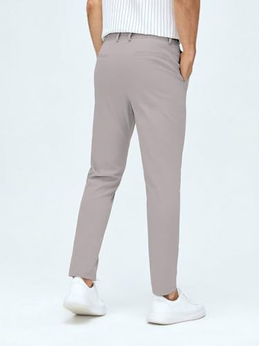 Image of AVANOVA Men's Classic Dress Pants with Side Pockets | Solid Tapered Suit Trousers, Business Formal Office Wear Regular Fit Pants, Stretchable Blend Slim Carrot Fit (Trouser 255)