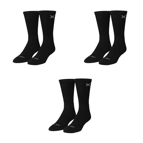 Odd Sox Basix Black Crew Socks, Men's Women's, Athletic, Lightweight, 3 Pack3