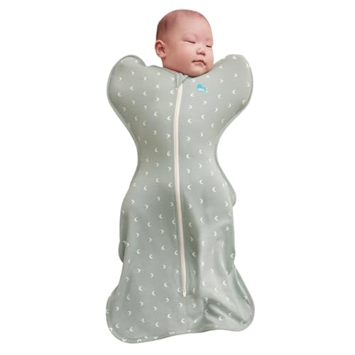 Image of Love to Dream Swaddle Up Original, Arms Up Position, Light and Ultra Breathable Cotton - Wearable Blanket - 1.0 TOG - (20-24°C) Ideal for Moderate Temps, Medium 13-19lbs, Moon Olive