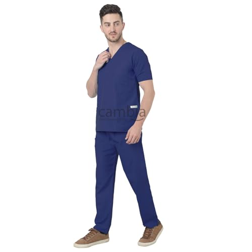 Image of Cambia Scrub Suits for Doctors Men /OT Dress Unisex (L, Navy Blue)