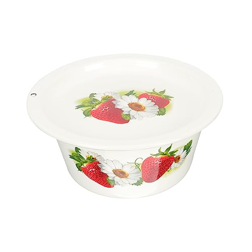 Lard Storage Bowl with Cover Thick Enamel Container for Food Storage Capacity for Mixing Serving and Storing Lard Kitchen Gadget for Home Chefs