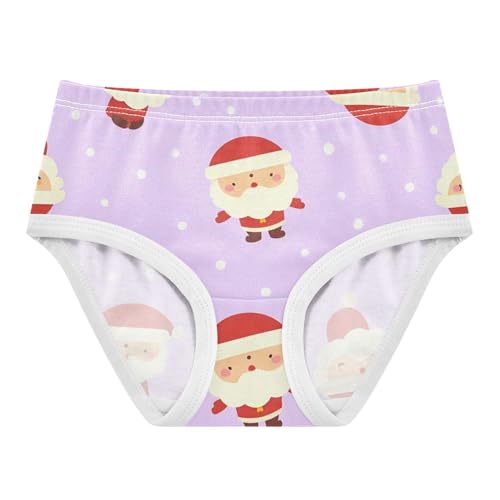 Girls' Cotton Briefs Organic Cotton Toddler Underwear for Girls Santa Claus Pattern
