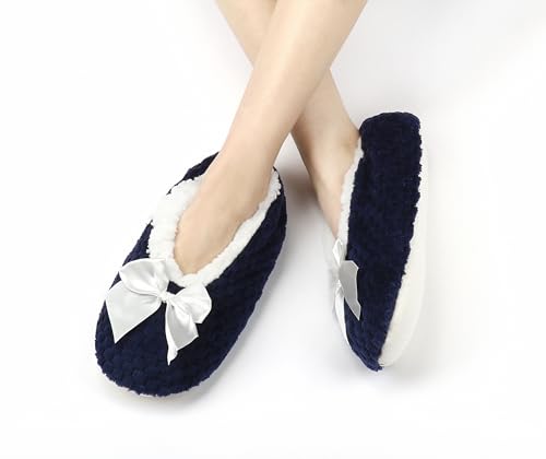 Image of Keyela Women Cozy Warm Slipper Socks, Non Slip Gripper Indoor House Socks | Soft warm cozy fabric, gripper anti-slip bottom for bedroom, lounge and all indoor daily use