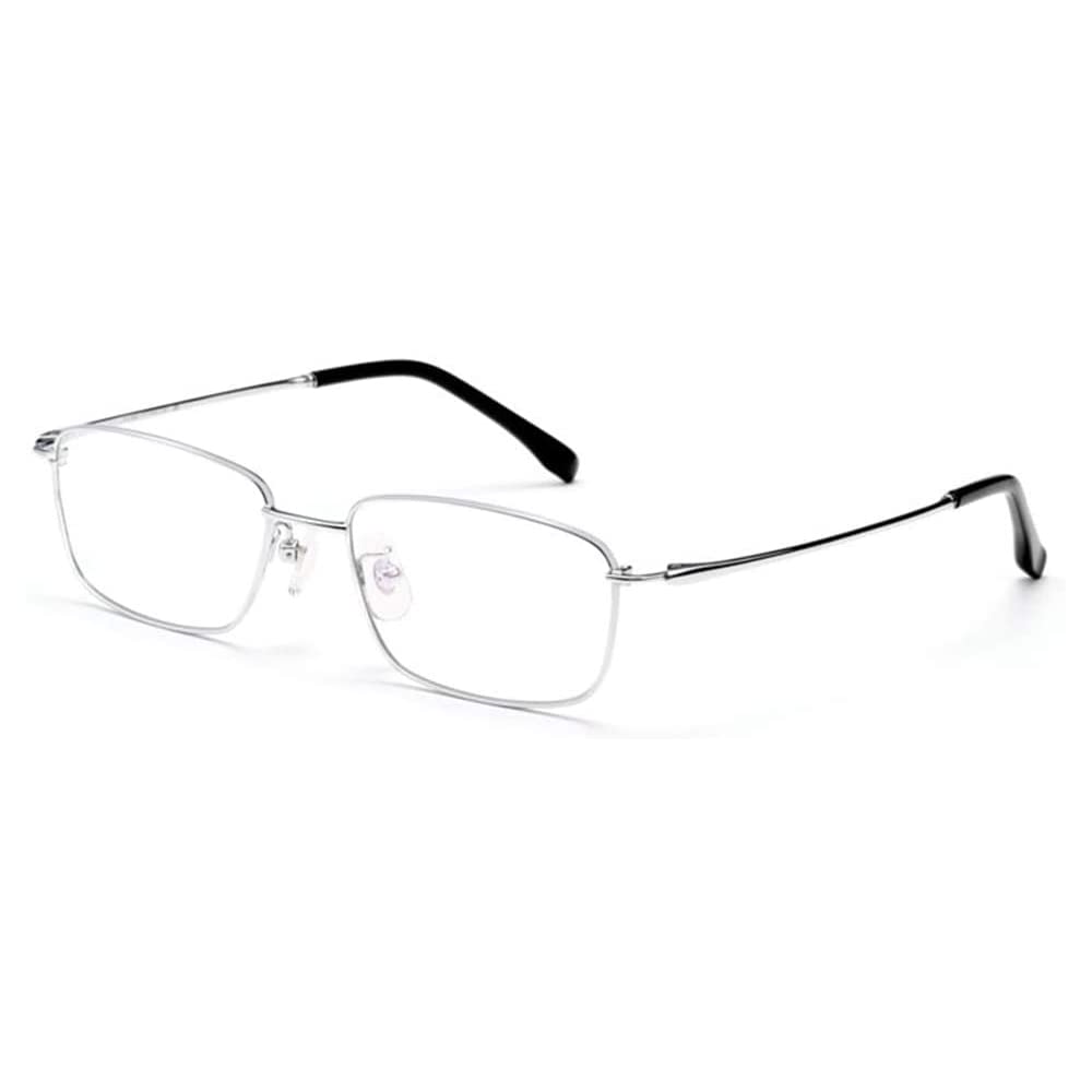 Caoxn Men's Silver Anti-Blue Light Ultra-Light Pure Titanium Reading Glasses Anti-Fatigue Hd Reader Hyperopia And Presbyopia Optical Glasses,,1.0 X