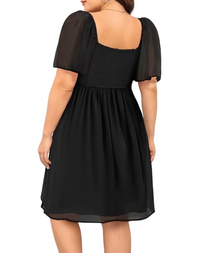 Image of Pinup Fashion Plus Size Graduation Homecoming Chiffon A-line Short Dress