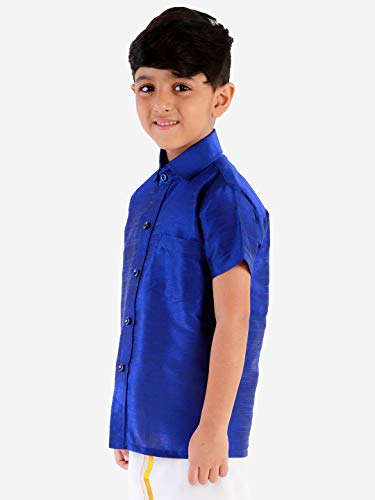 Image of VASTRAMAY Boy's Silk Blend Regular Fit Shirt