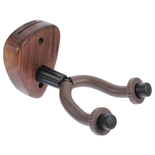 Milisten Wall Mounted Guitar Holder Walnut Ukulele Hanger for Electric Guitars Stringed Instruments Easy Installation Space Saving Display Rack for Home