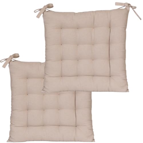 Atout Ciel – Juego de 2 Almohadillas de Silla cuadradas, Bicolor 40 x 40 cm, Color Gris y Gris