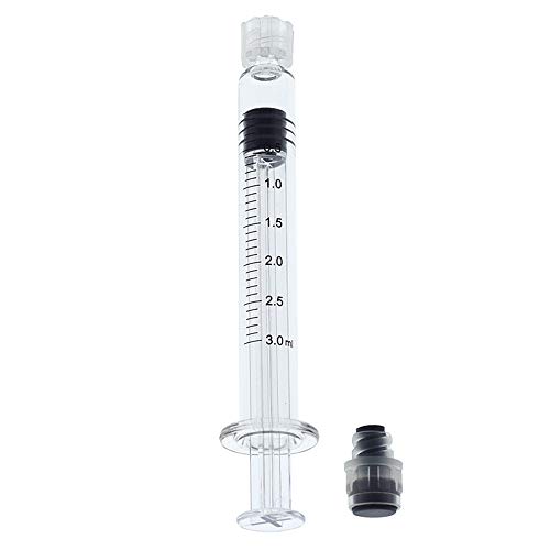 Fhis Dispensing Measurement Mark Tip for CBD Oils, EJuices, Liquids, Chemical (Gray Piston)3ml Luer Lock Syringe with Needle Reusable Pack of 100 (20G) - Image 3