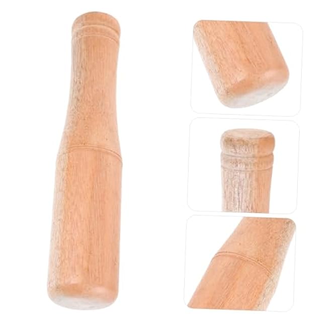 2pcs Wooden Tea Pestle Muddler Smasher Grind Pounder for Food Garlic Press Tamper Tool Multifunction Cooking Garlic Mincer Spice Pestle and Pounding Hand Seasoning