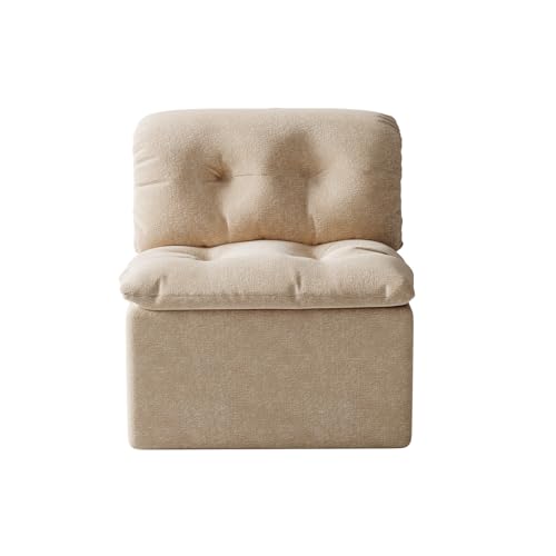 Image of 32 inch Modern Upholstered Middle Module for Modular Sectional, Modern Cloud Sectional Couch, Comfy Armless Sofa for Living Room, Apartments, Bedroom, Coffee (Middle Seat)