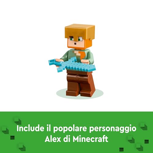 Minecraft L'Armeria Giocattolo - Include un Portale del Nether e i Personaggi di Alex e del Fabbro con Ascia d'Oro, Spade e Scudi - Regalo per Gamer, Bambini e Bambine da 7 Anni in su - 21252 - Lego - Immagine 5