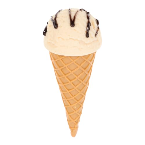 Realistic Ice Cream Cone Model - Artificial Vanilla Ice Cream Toy for Decor, Shop Display, and Photography Prop - 5.70*2.24*2.24inch, White, 1pc