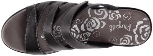 Propét Women's Lexie Wedge Slide Sandal, Black, 10 W US | Image 4