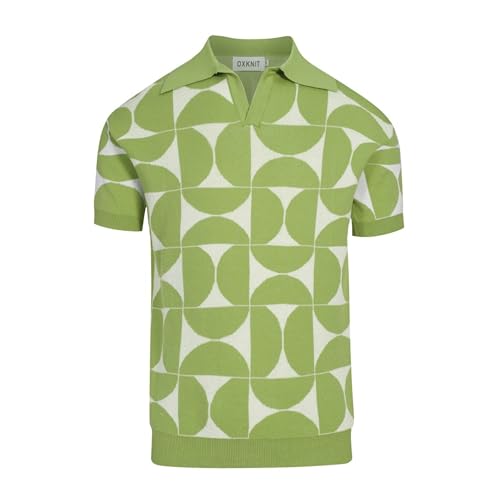 OXKNIT Men's Knitted Retro Poloshirt, 1960s Mod...