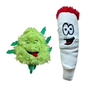 PAW:20 | Bud Jr. The Weed Nug and Jay Jr. The Joint Cat Toy Bundle | Funny Cat Toys | Cool Catnip Toys | Fun Novelty Gift | Play and Funny Photos | (2 Items)