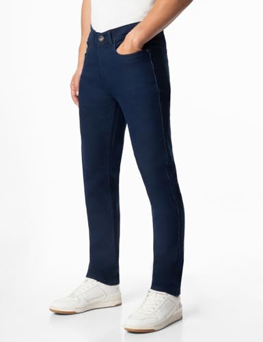 Image of INKD Men's Regular Fit Jeans - Mid-Rise | Cotton Blend | Classic Styling | Contrast Stitch | Stretchable Fabric | Classic 5 Pocket Styling (Available in Plus Sizes)