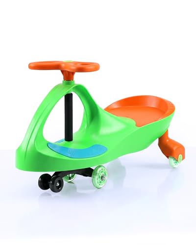 Image of Tygatec Swing Car Ride-On Toy for Kids | Self Propelled Wiggle Car | No Battery Required | Smooth Steering | Indoor Outdoor Toy Car | Orange Color | Ages 3+