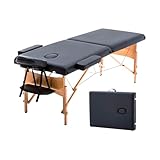 VANLIG Cama de Masajes Portátil | Angosta y Ligera | Plegable con Altura Ajustable | Estructura de Madera | Ideal para...