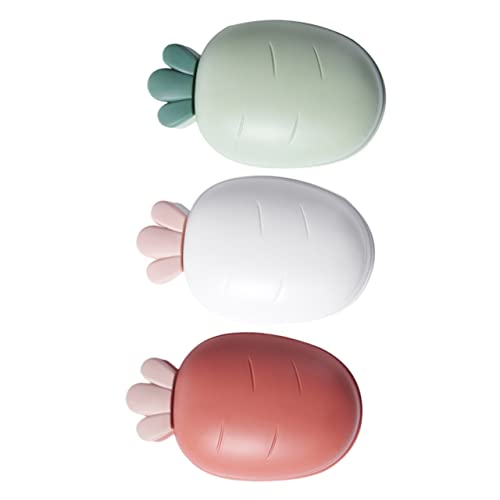 Cabilock 3pcs Carrot Soap Storage Box Dual-Layer Soap Dish Drain for Bathroom Organization Transparent Cover Practical for Drying