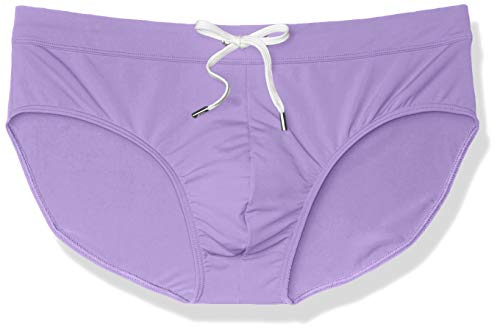 2(X)IST Men's Rio Solid Swim Brief Swimwear, New Purple, Small