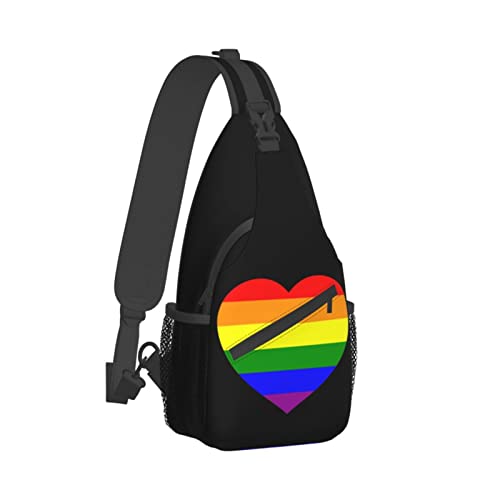 Mochila bandolera LGBT Gay Pride unisex negra miniatura 3