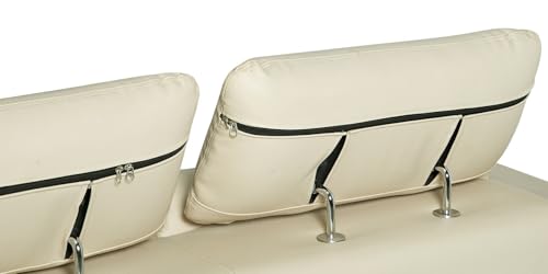 Image of Torque Arnold Fabric 8 Seater Sofa with Lounger and Cup Holder Cream | Corner Sofa Couch with Moveable Headrest | U Shape Sectional Sofa Set Living Room Office Home