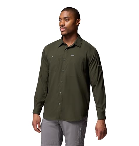 Image of Columbia Men Polyester Loose Omni-Shade Ridge Utility Lite Hiking and Trekking Long Sleeve Shirt