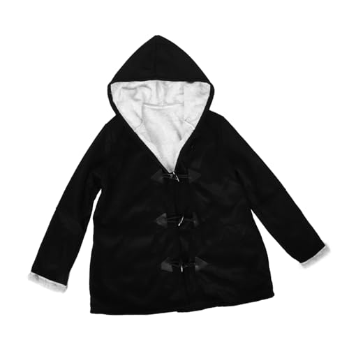 Manteau épais chaud avec capuche protectrice et boutons corne élégants
