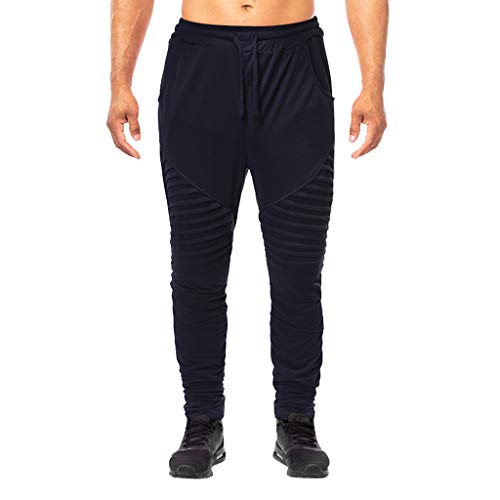 ┃BYEEEt┃ Pantaloni Uomo - Lunghi Cargo con Coulisse Tasche Laterali Trousers della di Sport Pants Elastici Casual Maschi Pantaloni a Matita Sciolto Casuale All'aperto Tinta Unita