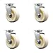Swivel Top Plate Caster Set ? White 5 Inch by 2 Inch Nylon Wheel ? Ball Bearing ? 1,800 lbs. Total Capacity ? Includes 4 Swivel Casters ? Service Caster Brand