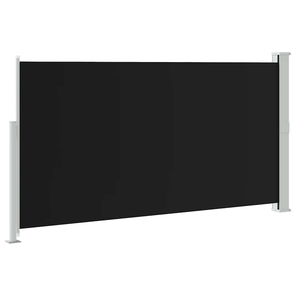 Boczny żagiel przeciwsłoneczny 160 x 300 cm, czarny, ze stalową ramą, odporny na promieniowanie UV, odporny na działanie promieni UV, na balkon i do ogrodu, odporny na warunki atmosferyczne