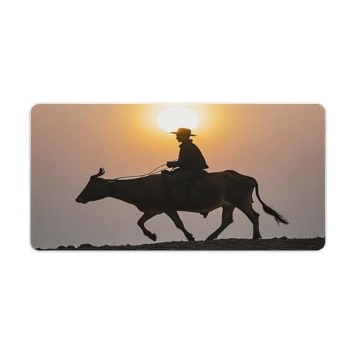 Mouse Pad Gaming Bull Riding Silhouette 60x30 cm