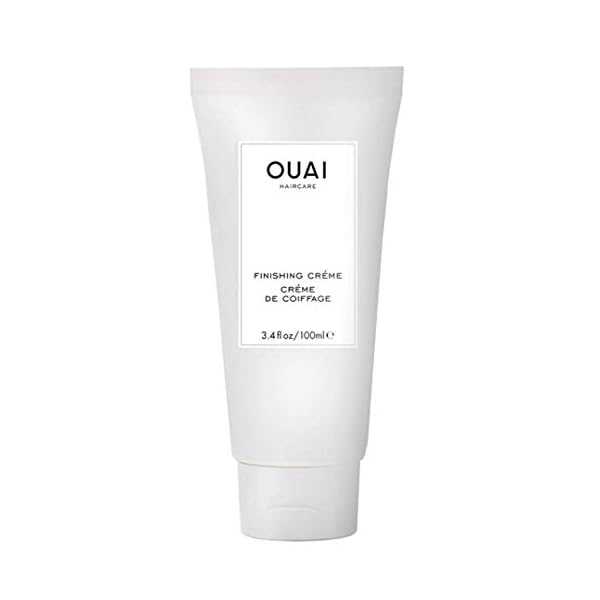 OUAI Finishing Creme - Hair Styling Cream with Keratin & Heat Protectant to Smooth & Polish Hair - Tames Flyaways, Smooths Frizz, Adds Shine and Volume - Paraben, Phthalate and Sulfate Free - 3.4 Oz