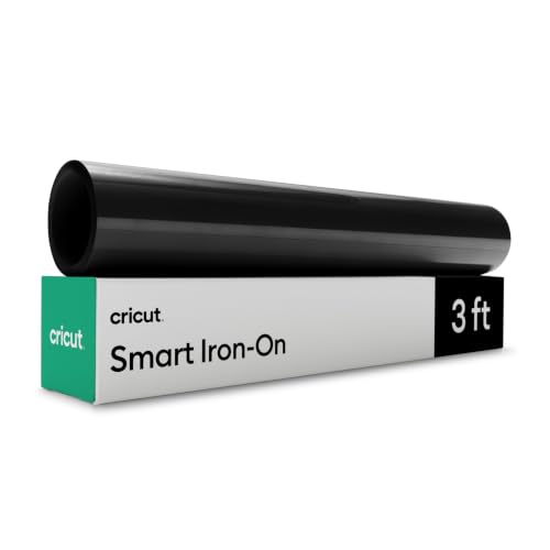 Cricut Smart Iron-On Vinilo Textil Negro - Rollo HTV Termoadhesivo Flexible para Camisetas - 30.5 cm x 0.9 m - Compatible con todas las Cricut