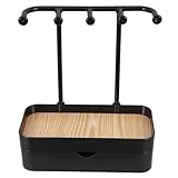 TOYANDONA Soporte Organizador de Joyas de Doble para Escritorio Exhibidor de Collares Pulseras Anillos y Pendientes Diseño Compacto y Práctico para Dormitorio Baño y Oficina Color Negro
