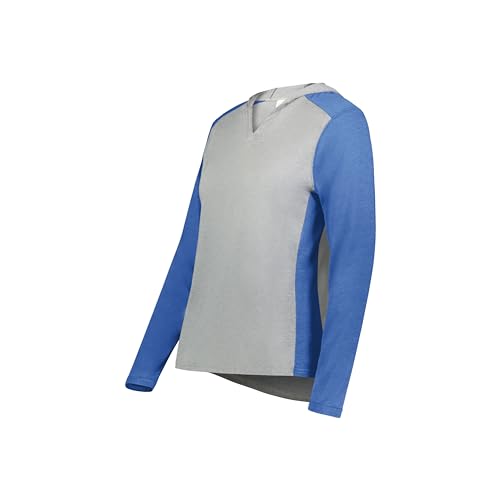 Augusta Sportswear Ladies Gameday Vintage Hoodie Grey Heather/Royal Heather L