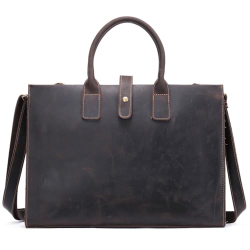 Leather Briefcase Leather Men's Retro Handbag Large Capacity