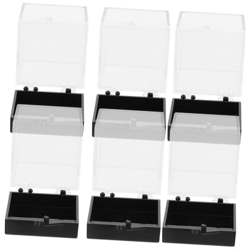 ARTIBETTER 6pcs Box Specimen Display Box Jewelry Display Transparent Display Case Jewelry Holder Cases Rock Display Case Sample Clear Container Cubes Display Shelves Stand Toy Mineral Plastic