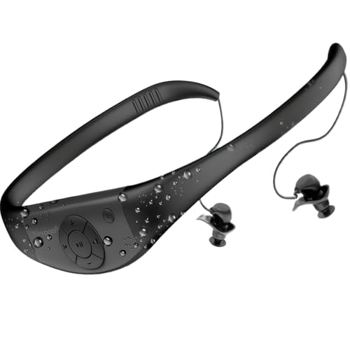 Tayogo Auriculares Natación，Reproductor MP3, 8 GB de Memoria, Impermeables IPX8, Carga Magnética y 20 Horas de Autonomía, Modo MP3/FM, para Natación (Piscina) y Deportes (Negro)
