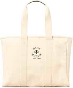 Amazon.com: Tory Burch 156529 Canvas Off White/Blue Women's