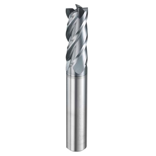 Image of HARFINGTON Carbide Square Nose End Mill Bit 25 /64 inch Cut Dia 4 Flutes TiAlN Coated Milling Cutter for Hardened Steel Metal (25 /64 inch Shank 1 inch Cut Length 2-3 /4 inch Long 30 Degree Helix HRC53-55)