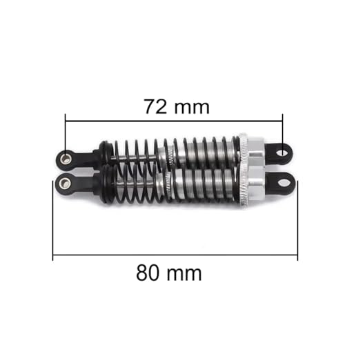 Amortisseur en alliage réglable 80 mm argent pour mise à niveau de crawler RC - 2