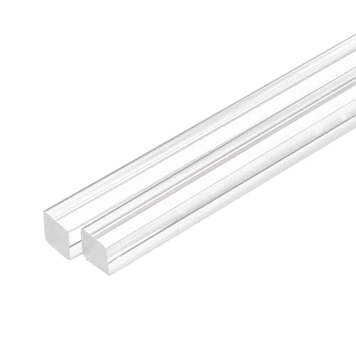 Image of MECCANIXITY 2pcs Acrylic Square Rods 13 /16 inch x 12 inch Clear Acrylic Dowel Rods Sticks Acrylic Plastic Sticks Strip for DIY Crafts Lighting Gardening Decorations - 20mm x 300mm