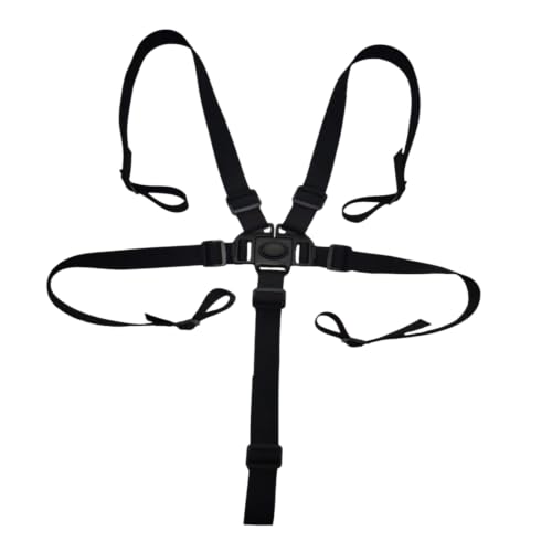 Image of Adjustable High Chair Straps Replacement,Universal 5 Point High Chair Harness Straps Sturdy Safety Strap Belt, High Chair Accessories (Black)