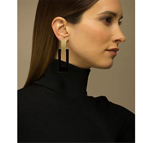 ONLYJUMP Chic Multi Heart Dangle Earrings 14k Plating Gold Black Fashion Simple Personality Long Drop Earrings Metal Love Geometry Earrings for Women Valentine Gift Statement Jewelry3